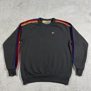 Aviator Nation Sweatshirt Womens XS Crew Neck Velvet Stripes Pullover Fleece